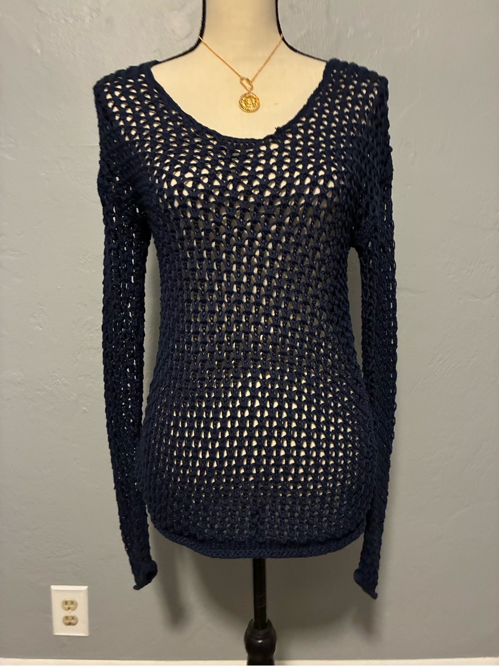 Blue Sperry Baithsuit Coverup Long Sleeve Top